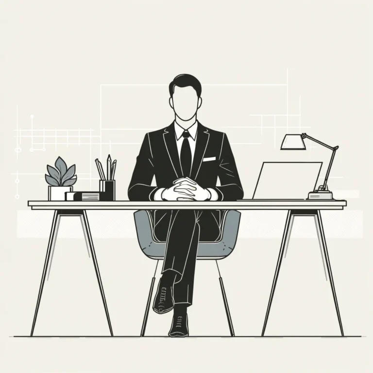 DALL·E 2024 10 06 20.17.30 A sleek minimalist illustration for a blog post on company directors in Thailand. The image should include a clean line drawing of a business profess